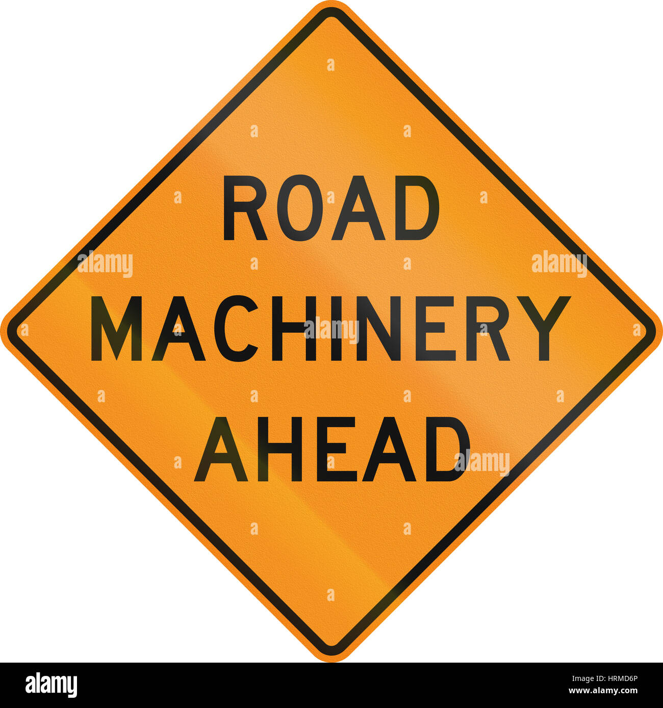 United States MUTCD road sign Road machinery ahead Stock Photo Alamy