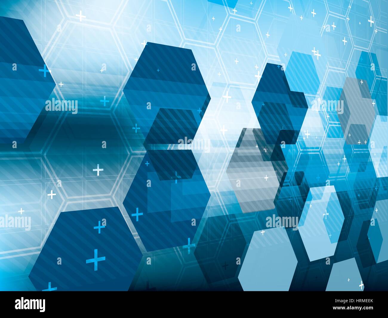 Technology background blue futuristic abstract bright  in digital vector with hexagon. Stock Vector