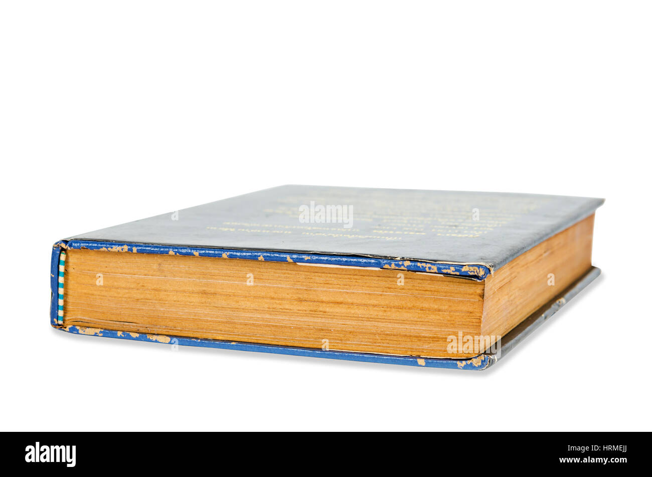 Old blue book isolated on a white background, Saved clipping path. Stock Photo