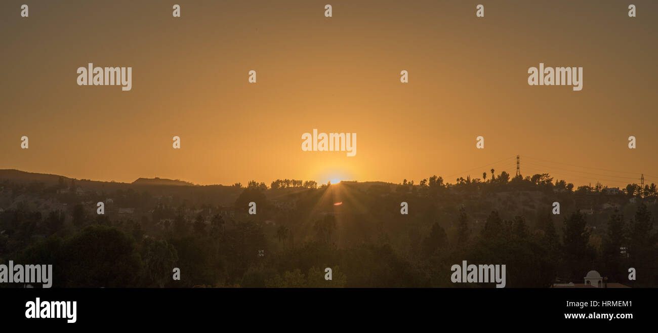 Sunset in Los Angeles Stock Photo Alamy