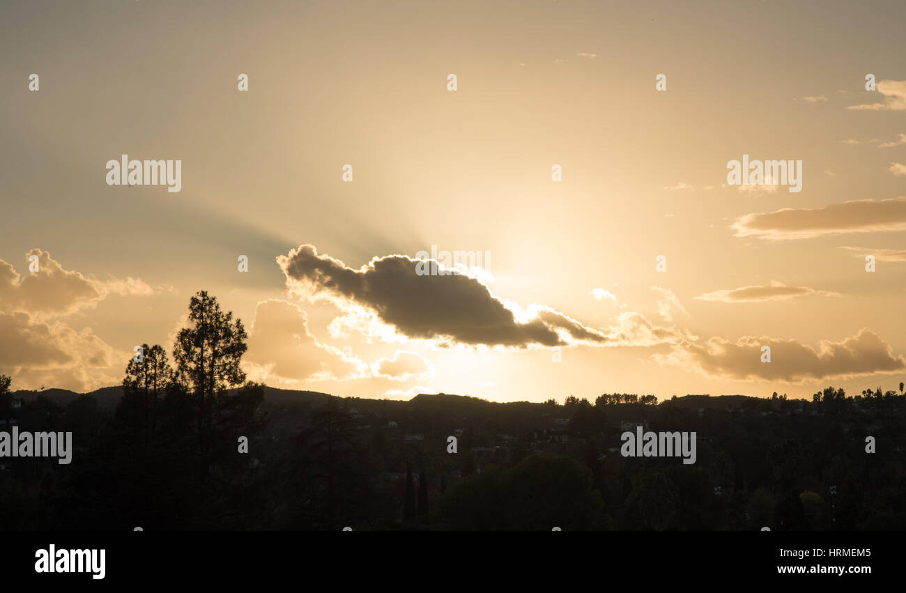 Sunset in Los Angeles Stock Photo Alamy