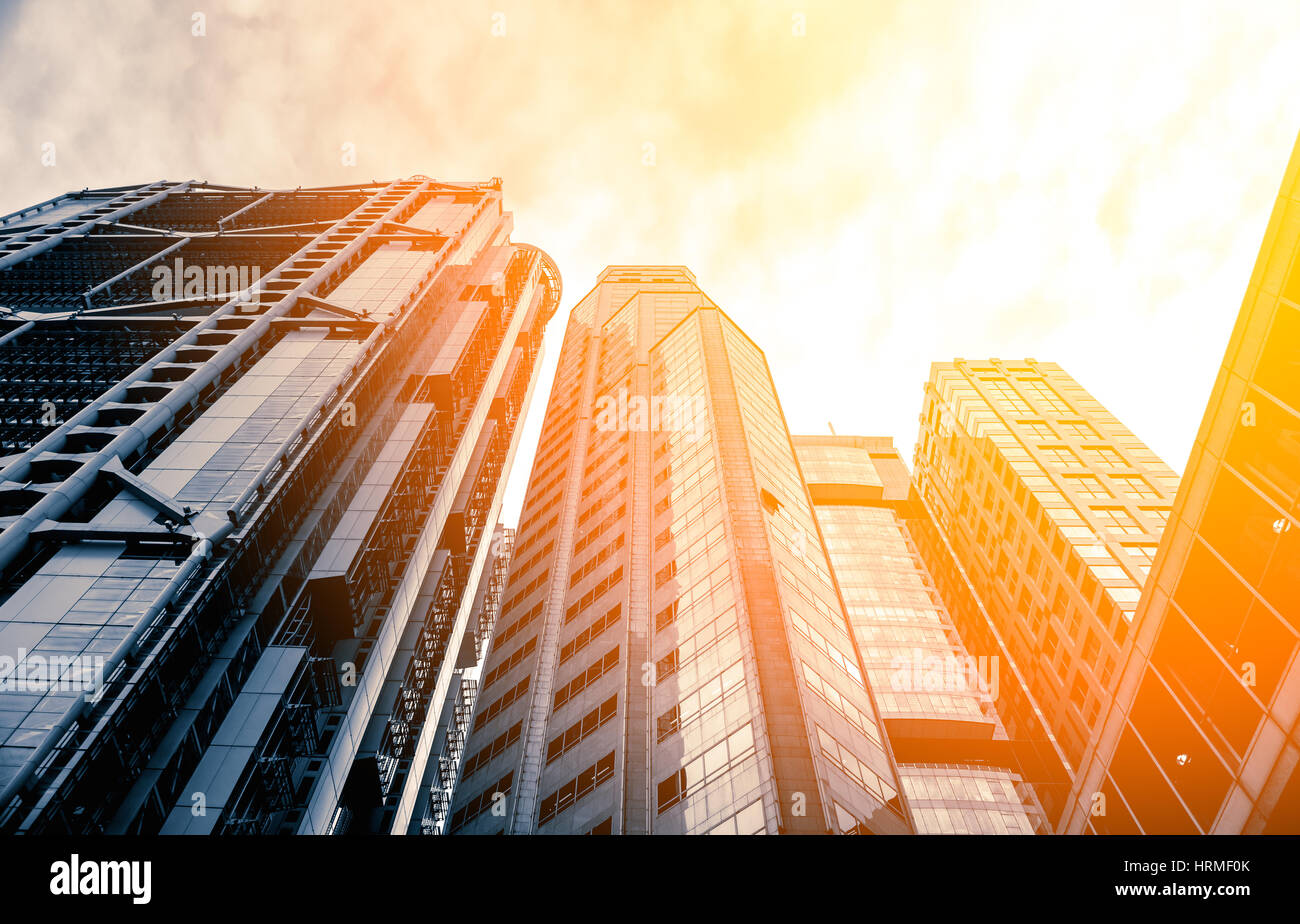 Modern office building close up in sunlight Stock Photo - Alamy