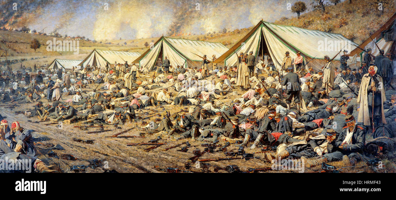 After the attack. Plevna, 1877-1878 by Vasily Vereshchagin. Russo-Turkish War of 1877–1878 Stock Photo