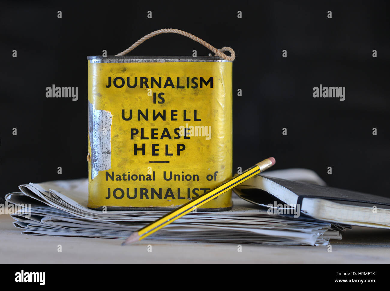 Death of journalism concept - Photoshopped. Stock Photo