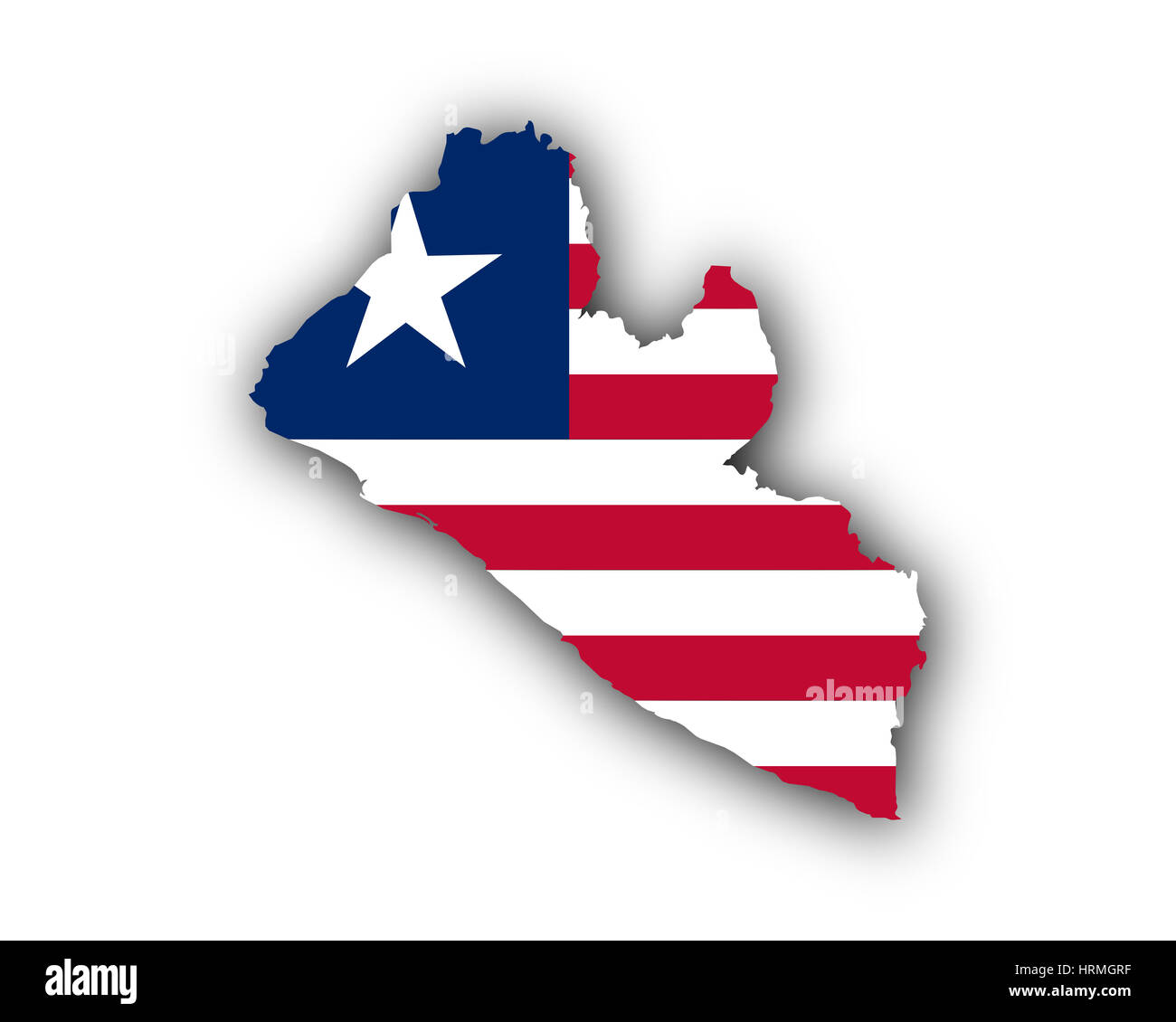 Map and flag of Liberia Stock Photo - Alamy