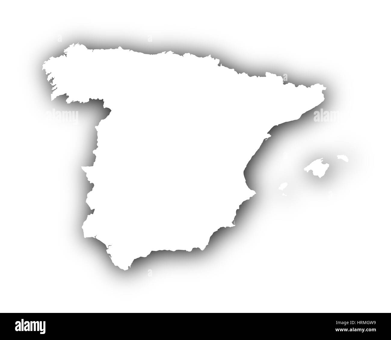 Spain map Black and White Stock Photos & Images - Alamy