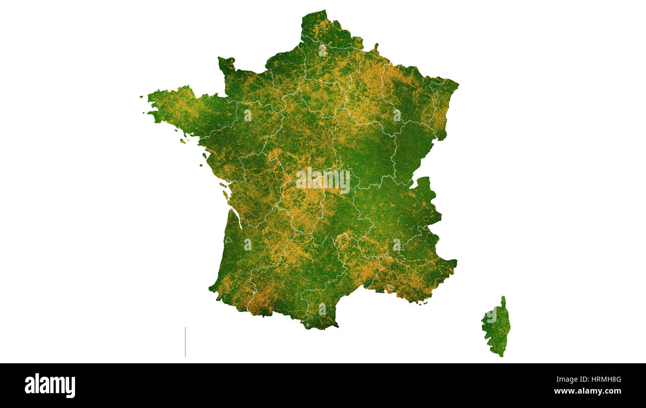 France detailed country map visualization Stock Photo