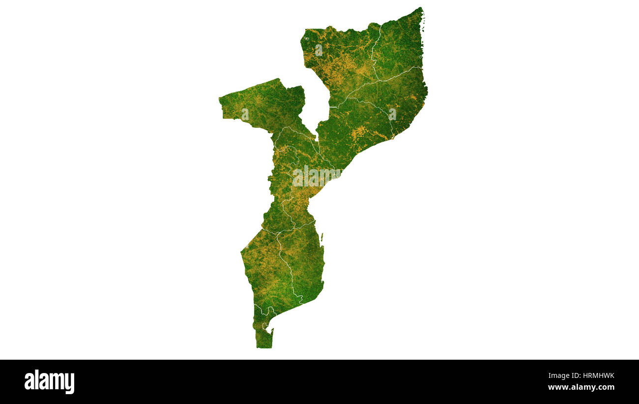 Mozambique detailed country map visualization Stock Photo - Alamy