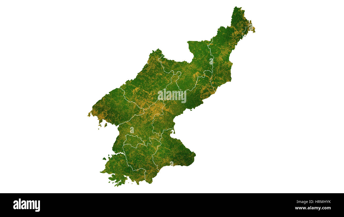 North Korea detailed country map visualization Stock Photo Alamy