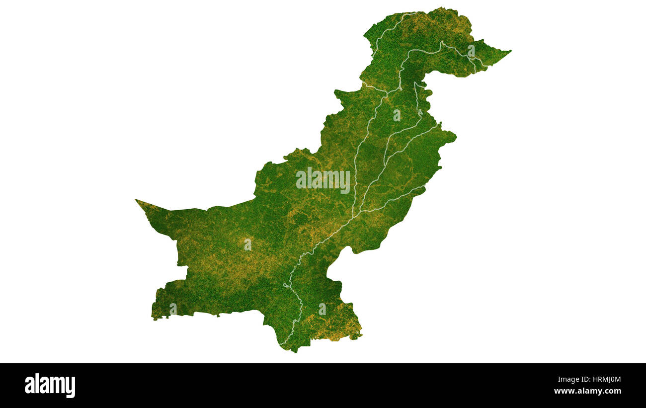 Pakistan detailed country map visualization Stock Photo