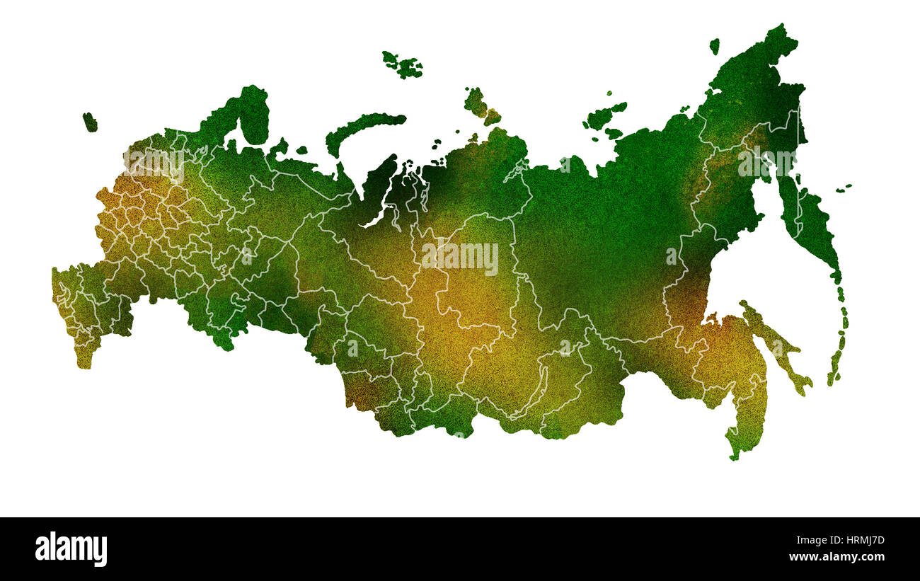 Russia detailed country map visualization Stock Photo