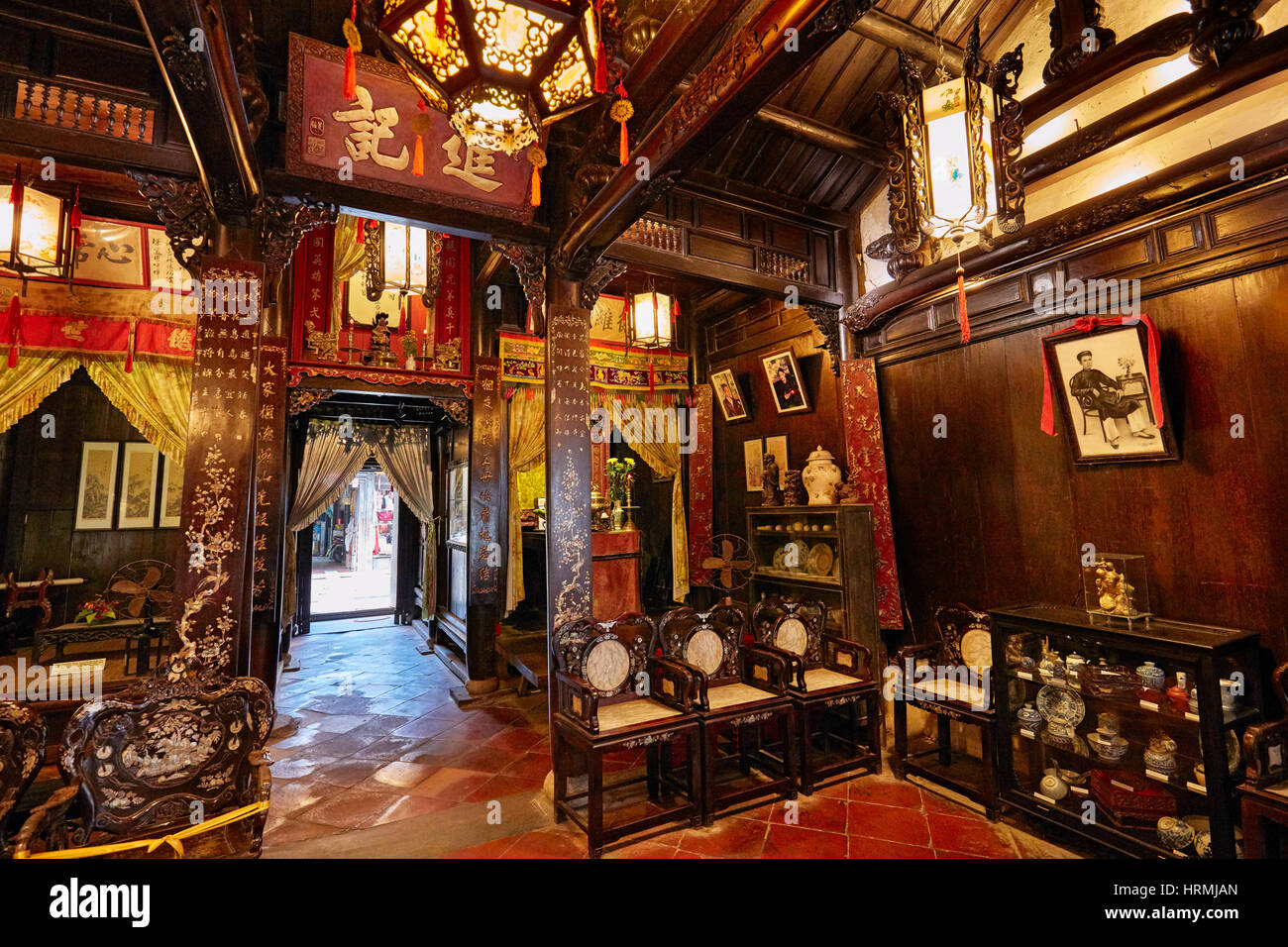 Interior view of the Old House of Tan Ky. Hoi An Ancient Town, Quang Nam Province, Vietnam. Stock Photo