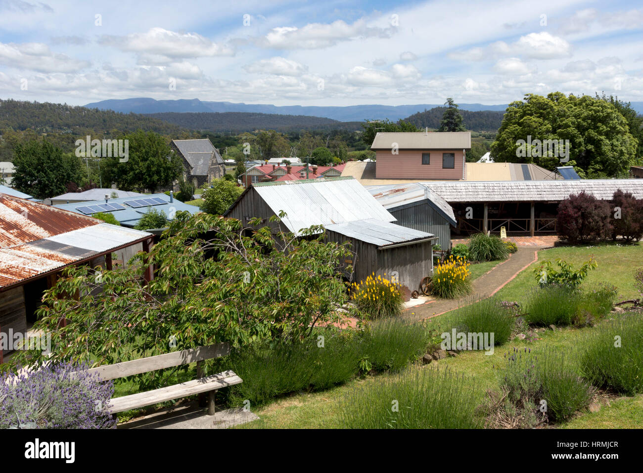 View of Deloraine, Tasmania, Australia Stock Photo
