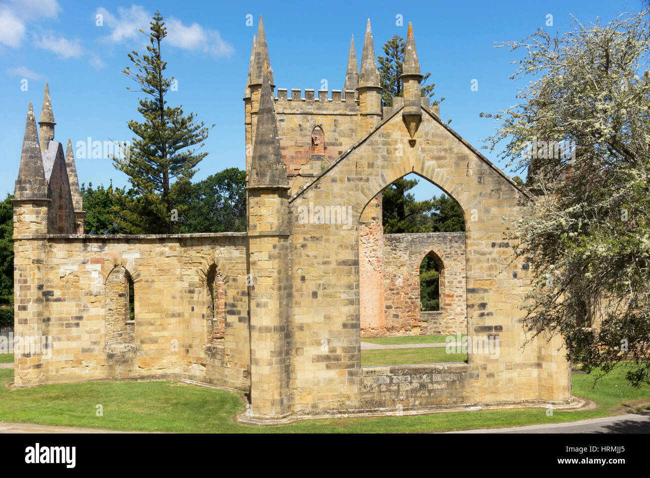 The  church at Port Arthur Historic Site, Tasmania, Australia Stock Photo