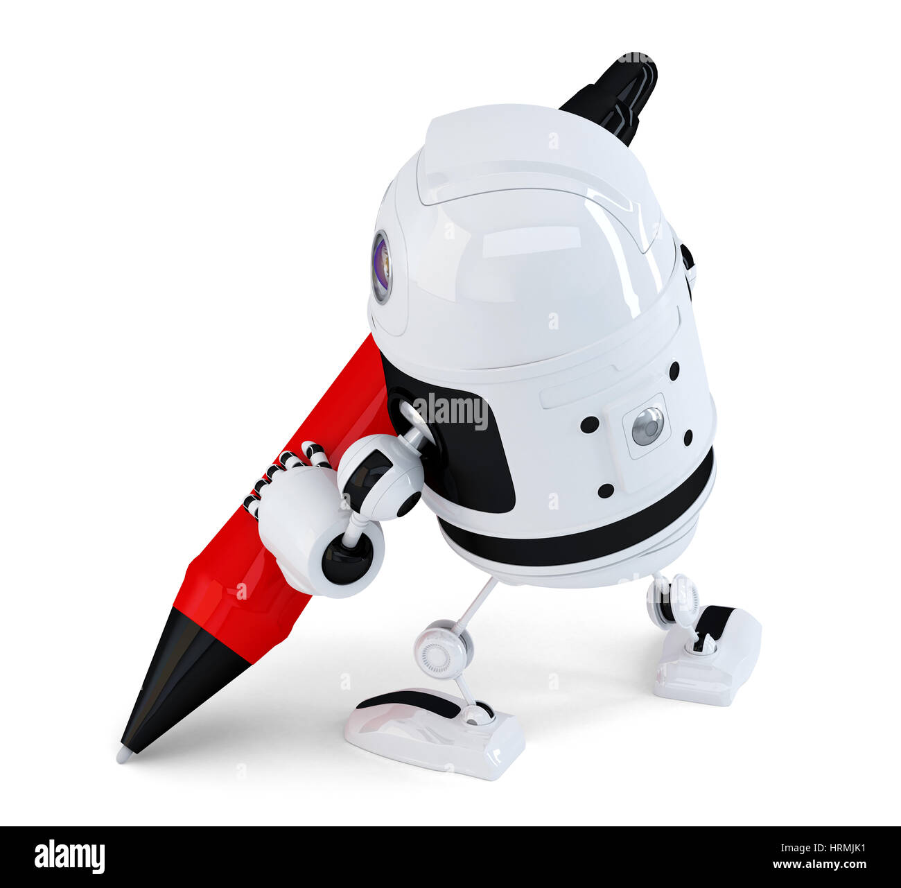 3d Robot writing with a pen. Isolated. Contains clipping path Stock ...
