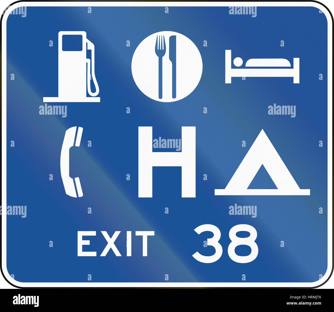 United States MUTCD guide road sign - Services. Stock Photo