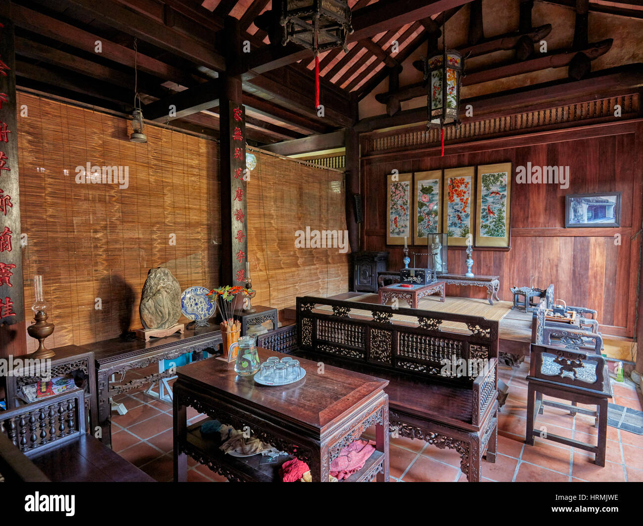 Interior of the Old House of Duc An. Hoi An Ancient Town, Quang Nam Province, Vietnam. Stock Photo