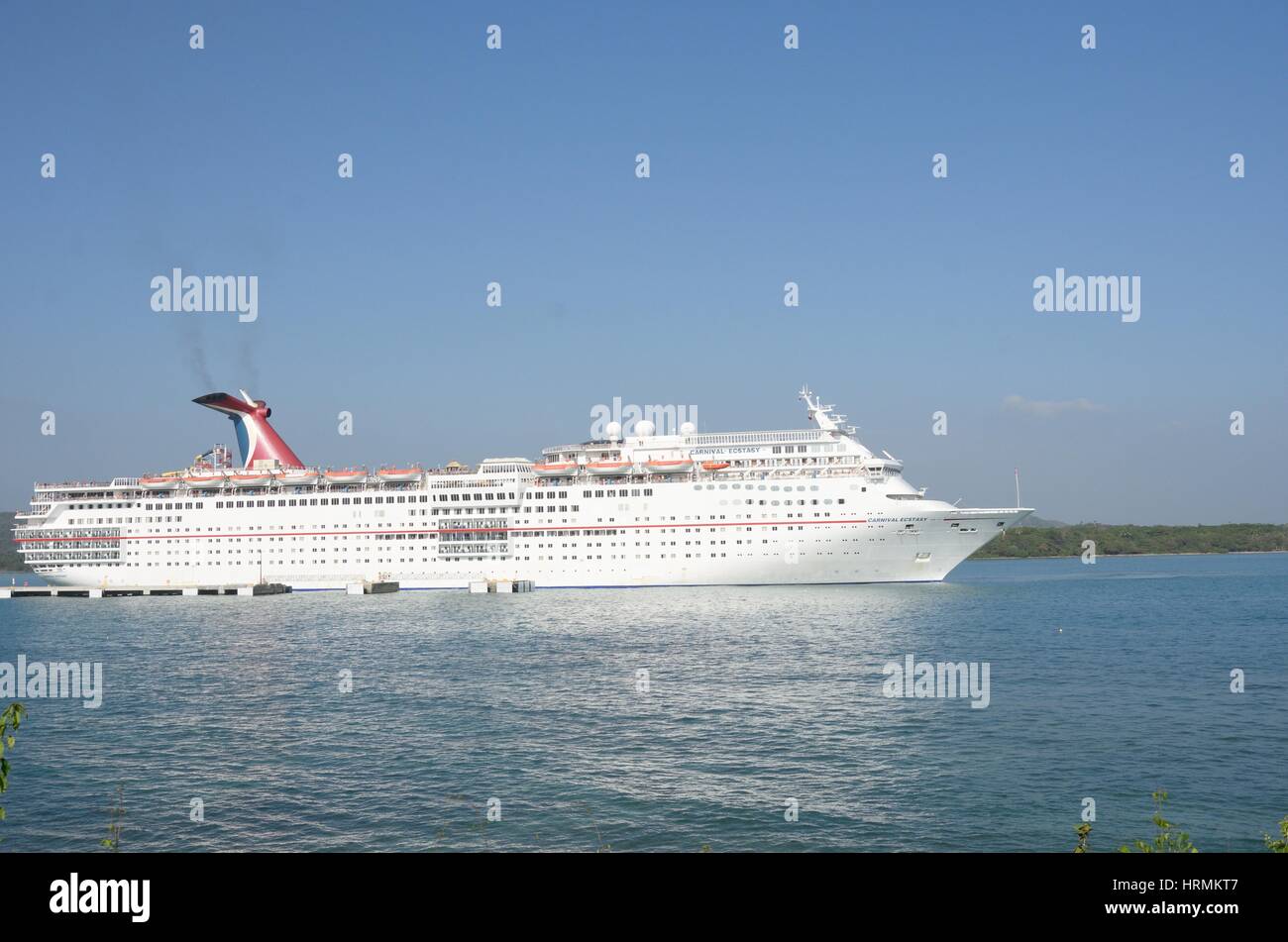 AMBER COVE DOMINICAN REPUBLIC 9 FEBRUARY  2016: Carnival ecstasy Cruise Ship at sea Stock Photo