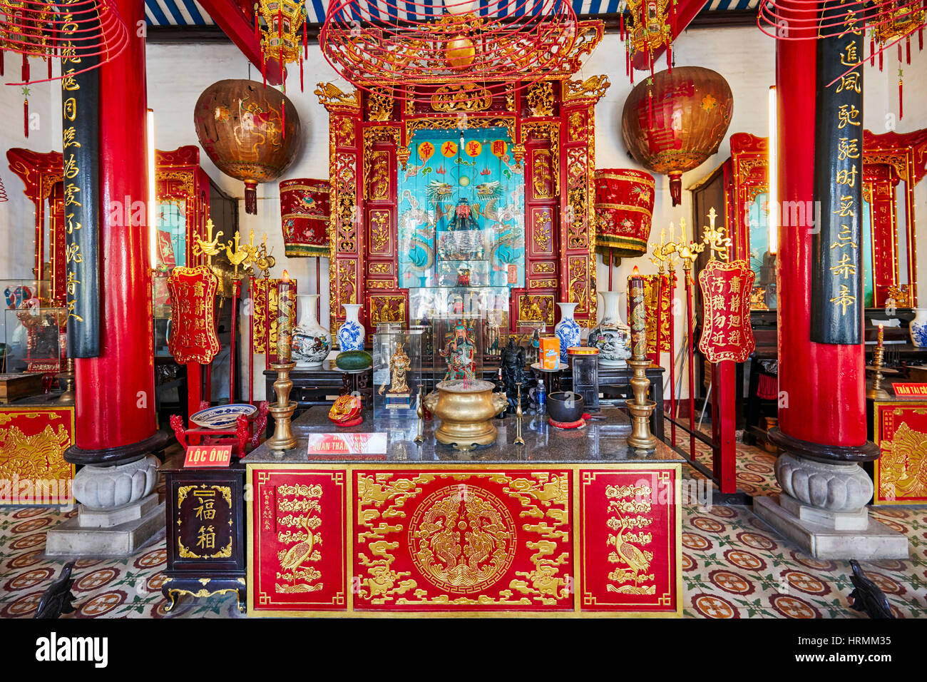 Place of worship in Cantonese (Quang Trieu) Assembly Hall. Hoi An Ancient Town, Quang Nam Province, Vietnam. Stock Photo