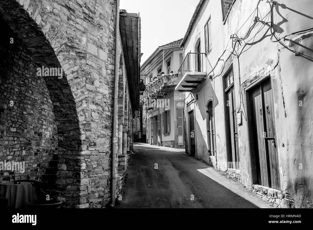 Street in Lefkara village. Larnaca district, Cyprus Stock Photo