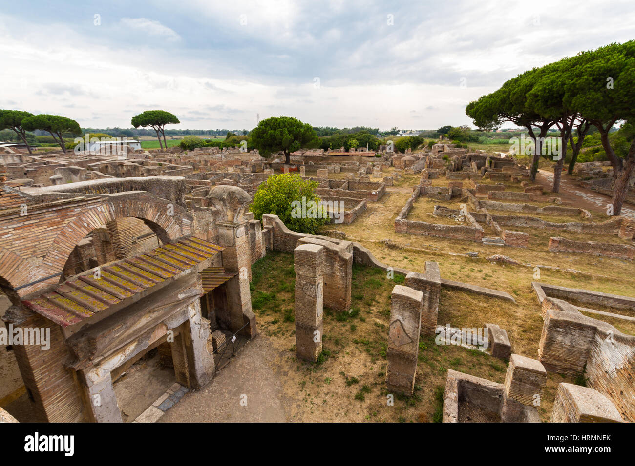Roman building ruins at Ostia Antica, roman city. Rome in Italy Stock ...
