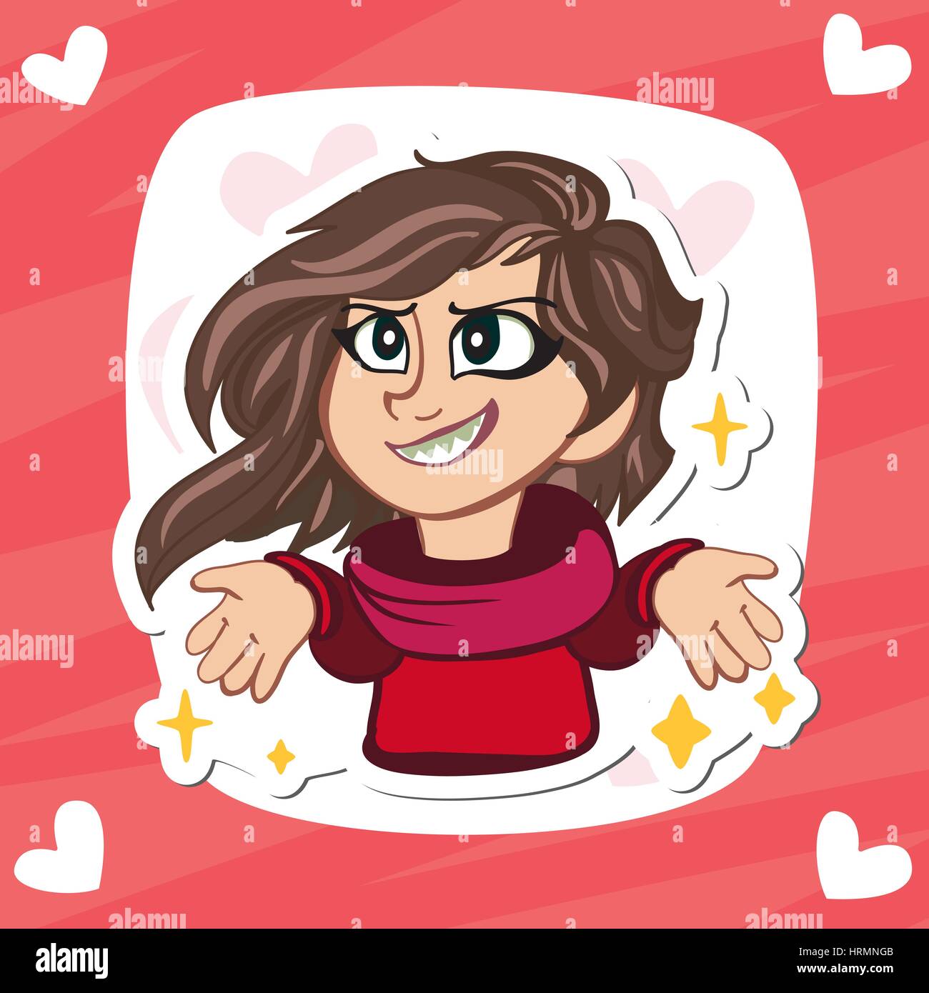 cute girl Graphics girl vector. Bright and modern for greeting cards