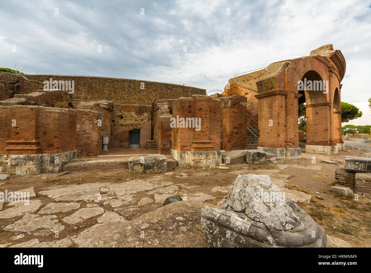 Roman building ruins at Ostia Antica, roman city. Rome in Italy Stock ...