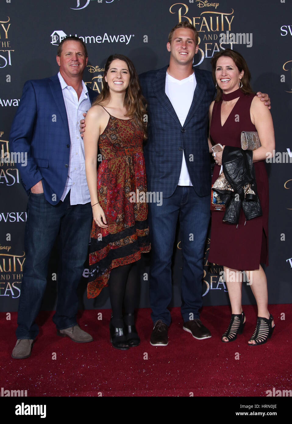Hollywood, Ca. 02nd Mar, 2017. Jared Goff, Family, At The Premiere Of