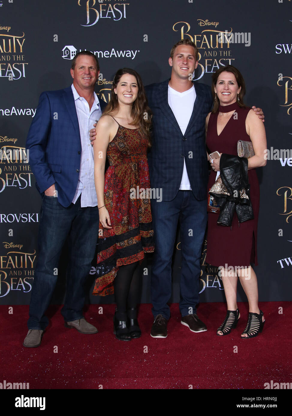 Hollywood, Ca. 02nd Mar, 2017. Jared Goff, Family, At The Premiere Of  Disney's "Beauty And The Beast" At El Capitan Theatre In California on  March 02, 2017. Credit: Faye Sadou/Media Punch/Alamy Live