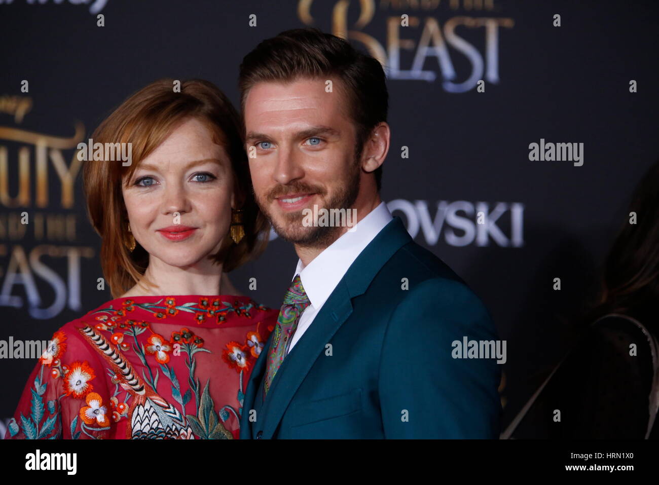 Los Angeles, Us. 03rd Mar, 2017. Dan Stevens and Susie Hariet attend the World Premiere of Disney's 'Beauty And The Beast' at El Capitan Theatre in Los Angeles, USA, on 02 March 2017. Photo: Hubert Boesl - NO WIRE SERVICE - Photo: Hubert Boesl/dpa/Alamy Live News Stock Photo