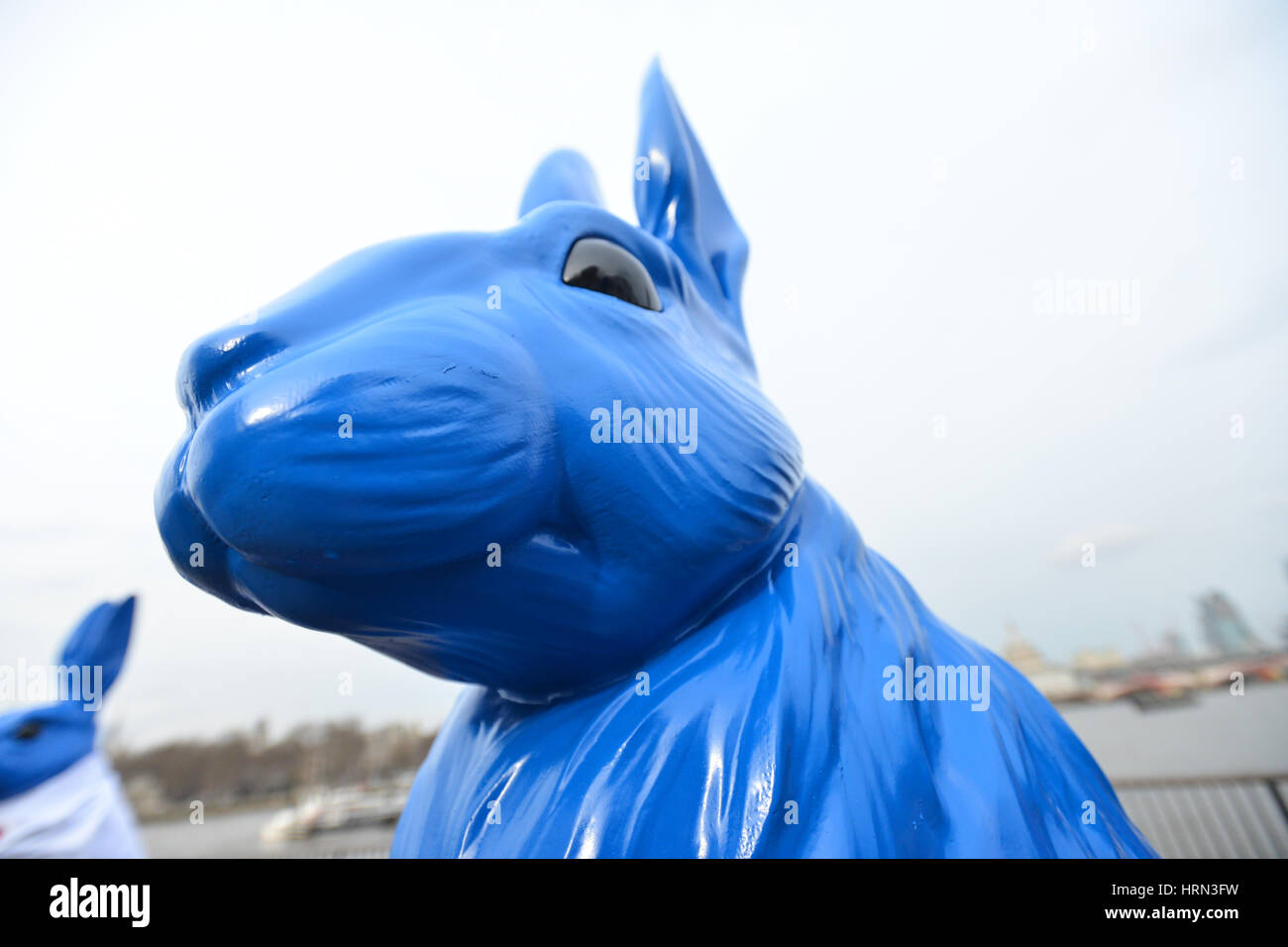 Southbank, London, UK. 3rd Mar, 2017. Blue plastic rabbits promotion