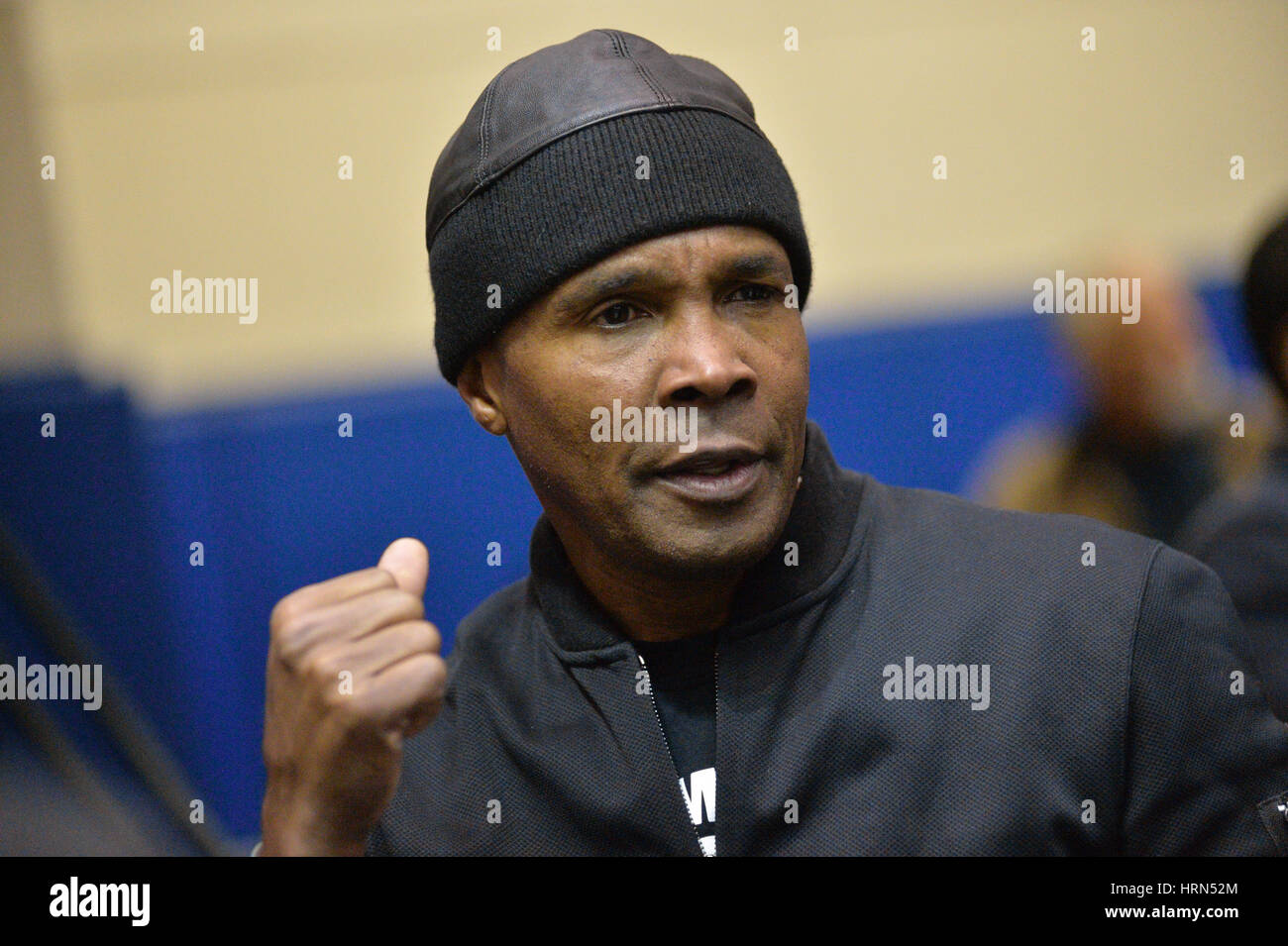 New York, USA, 03 Mar 2017- Sugar Ray Leonard attend the official weigh-in for boxers Keith Thurman and Danny Garcia before their welterweight championship fight on March 4, 2017 at the Barclay's Center in Brooklyn, New York. credit: Erik Pendzich Credit: Erik Pendzich/Alamy Live News Stock Photo