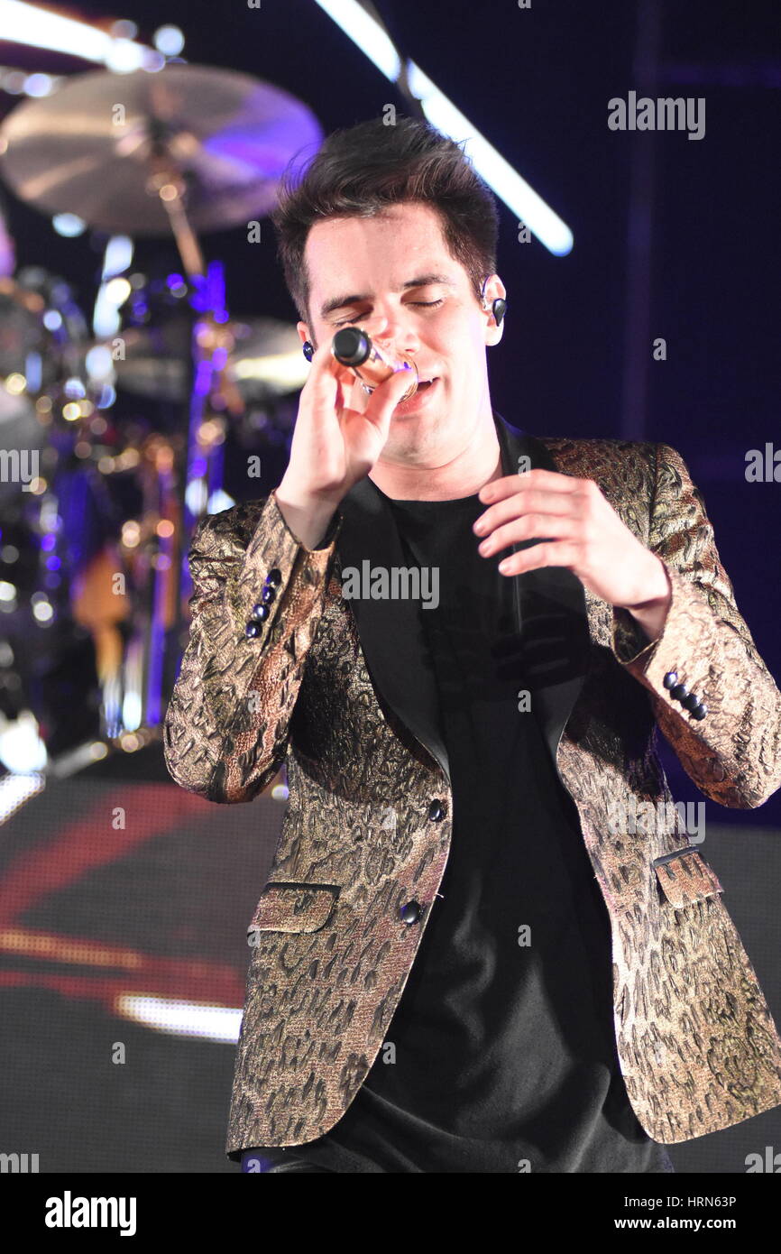 New York, New York, USA. 2nd Mar, 2017. Singer BRENDON URIE of 'Panic