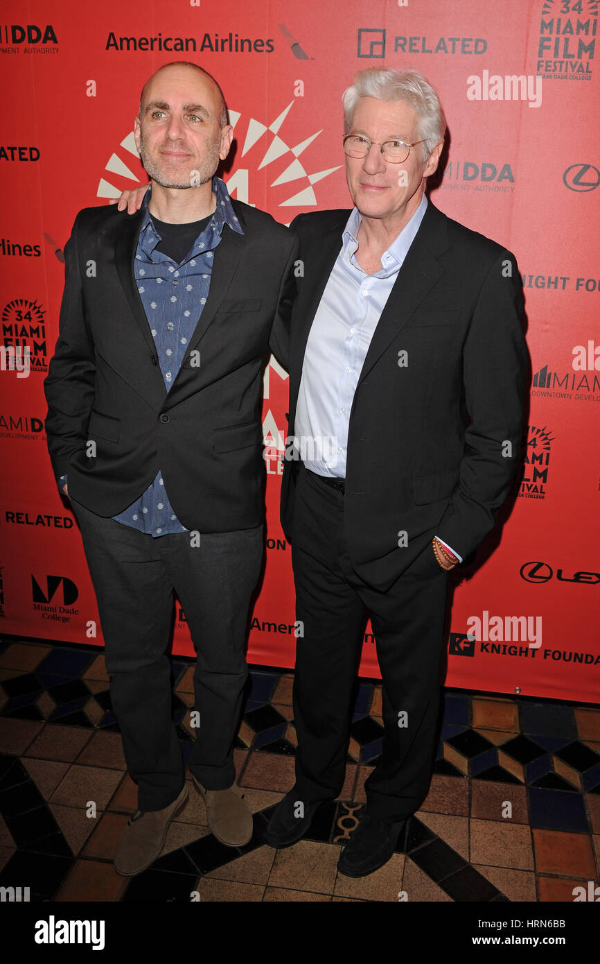 Miami, FL, USA. 03rd Mar, 2017. Richard Gere and Joseph Cedar attend ...