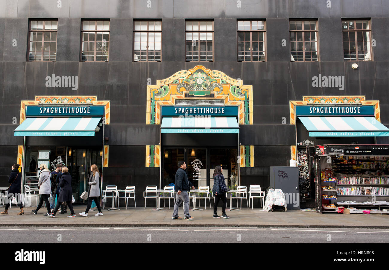 The Italian restaurant Spaghetti House in the heart of Oxford Street