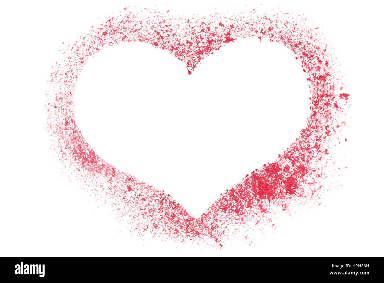 Red stenciled heart - blank frame - raster illustration Stock Photo - Alamy