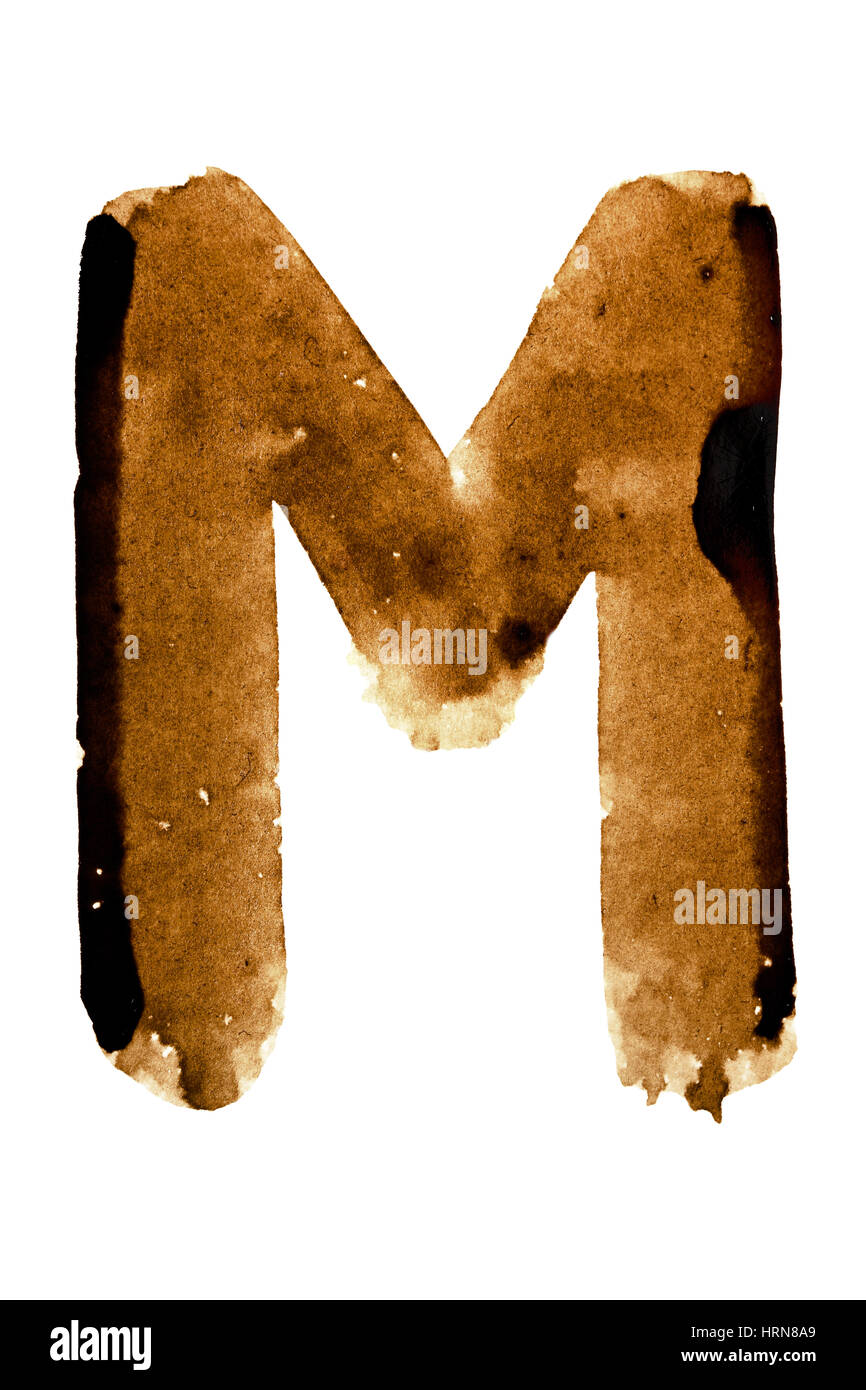 Letter M alphabet in coffee Stock Photo Alamy