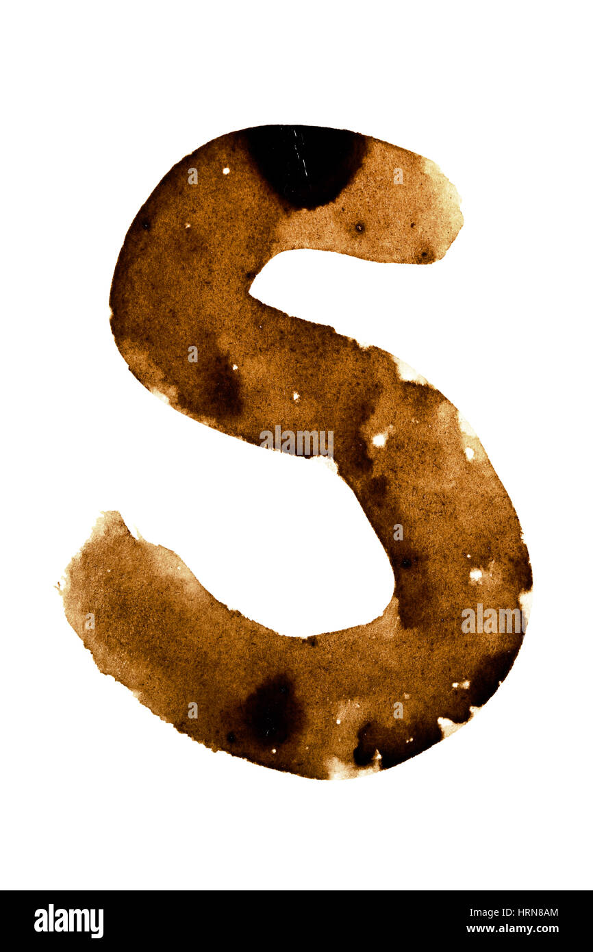 Letter S - alphabet in coffee Stock Photo