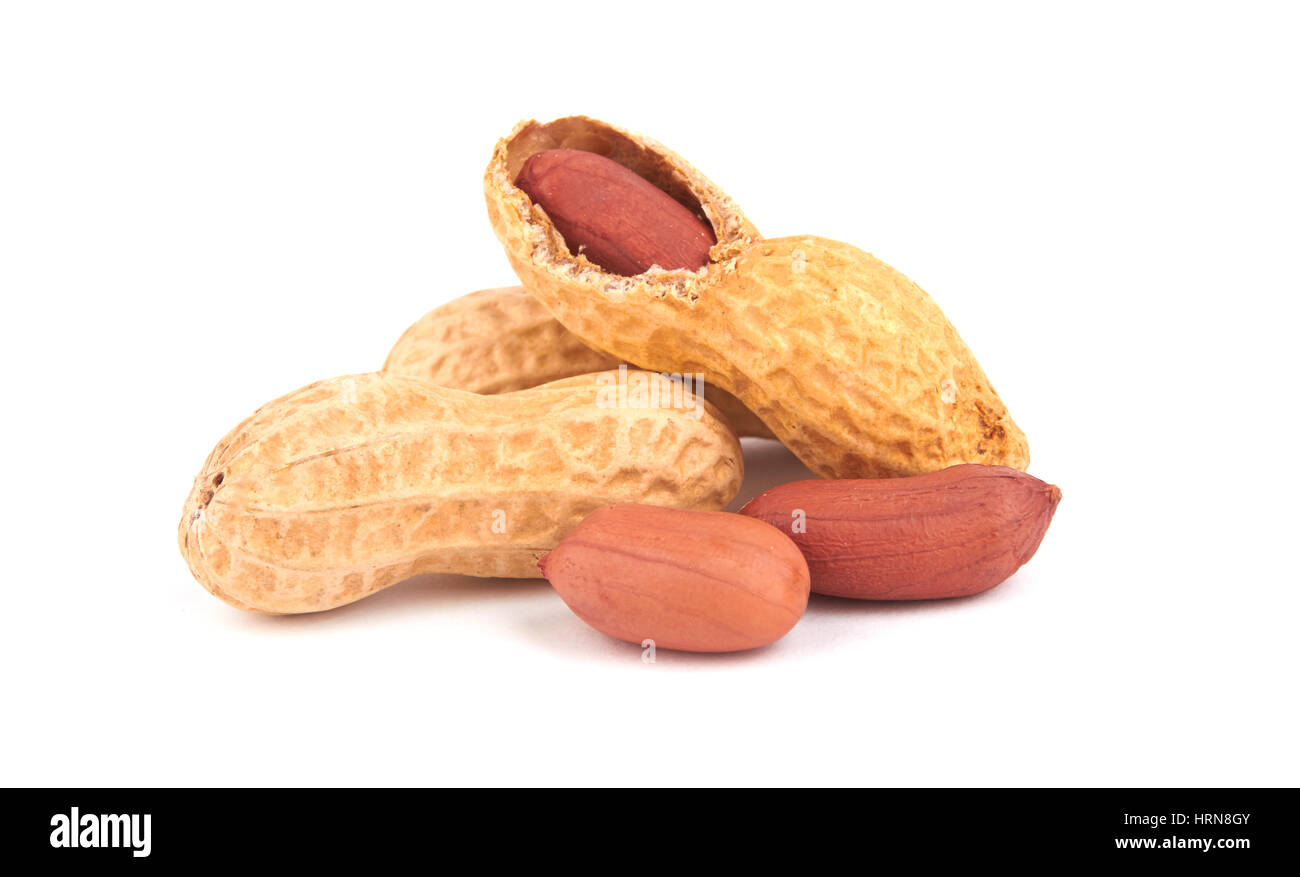 Sweet Peanuts Shell Fresh peanuts with shells isolated on white background Stock Photo - Alamy