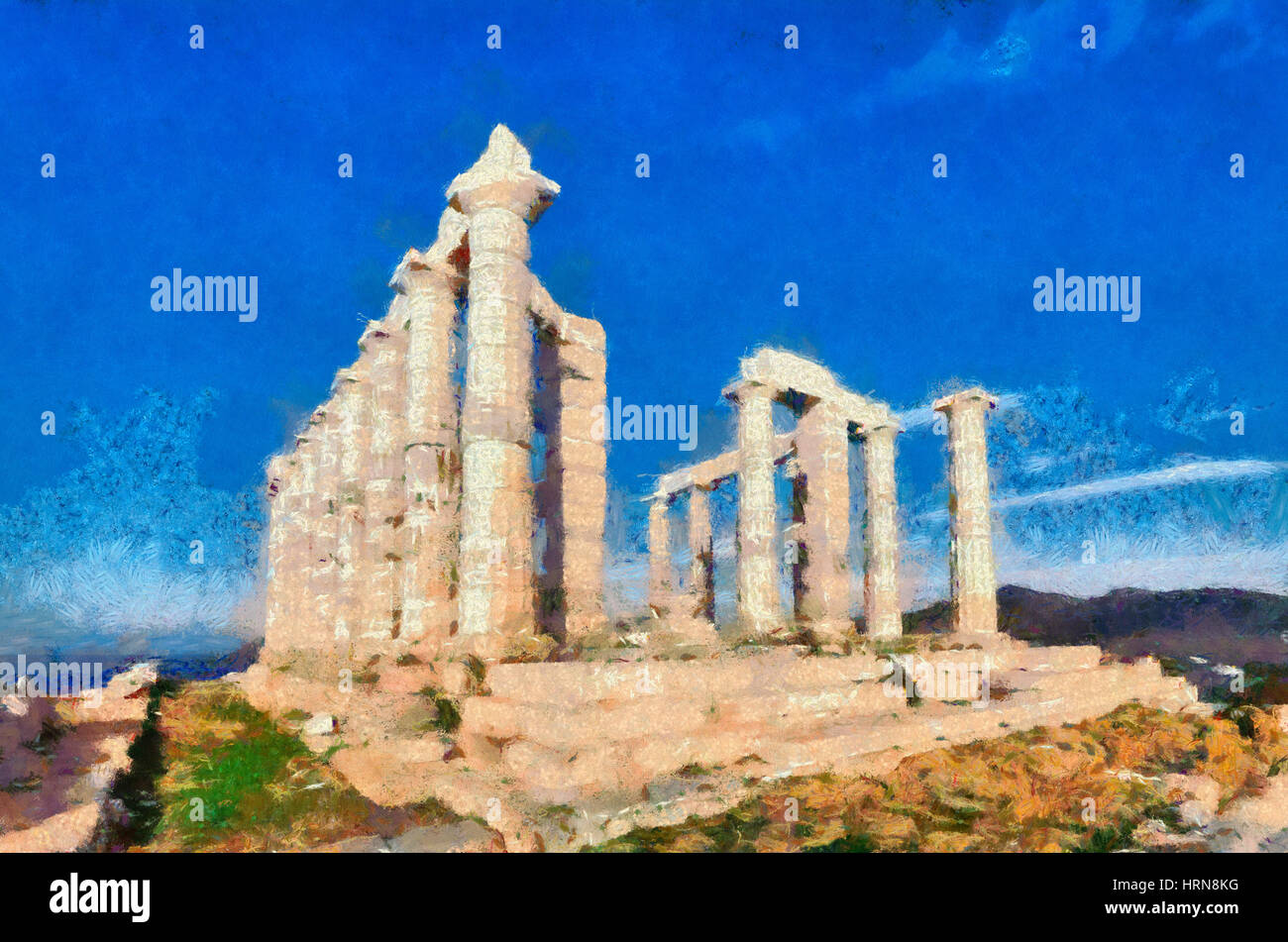 Temple of Poseidon in cape Sounio, Greece Stock Photo - Alamy