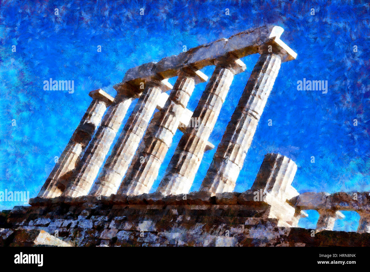 Temple of Poseidon in cape Sounio, Greece Stock Photo - Alamy