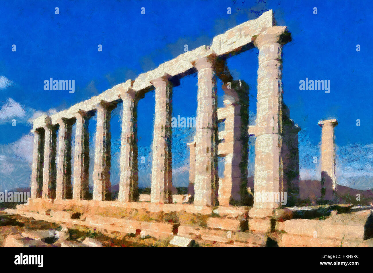 Temple of Poseidon in cape Sounio, Greece Stock Photo - Alamy
