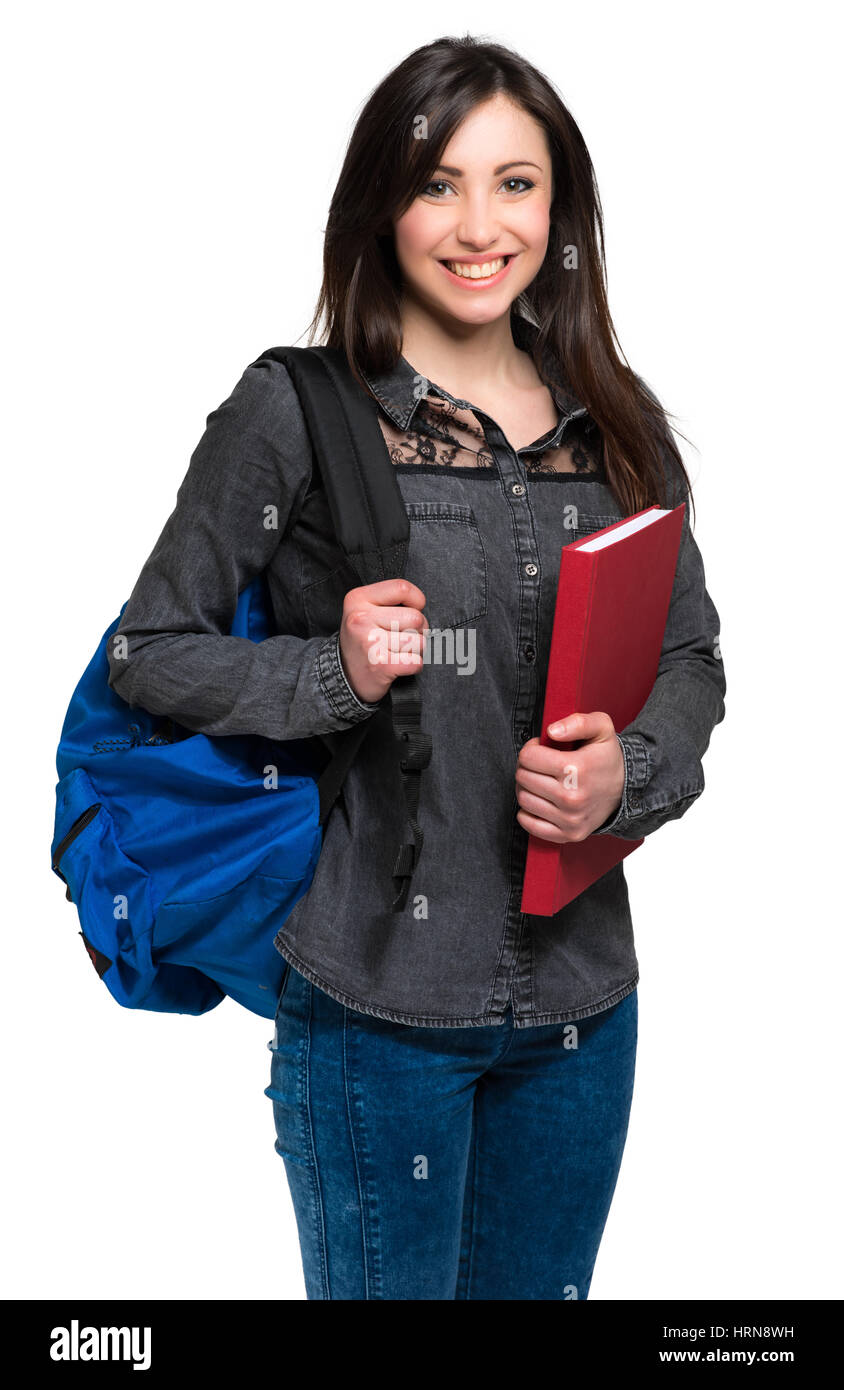 Young student isolated on white Stock Photo - Alamy