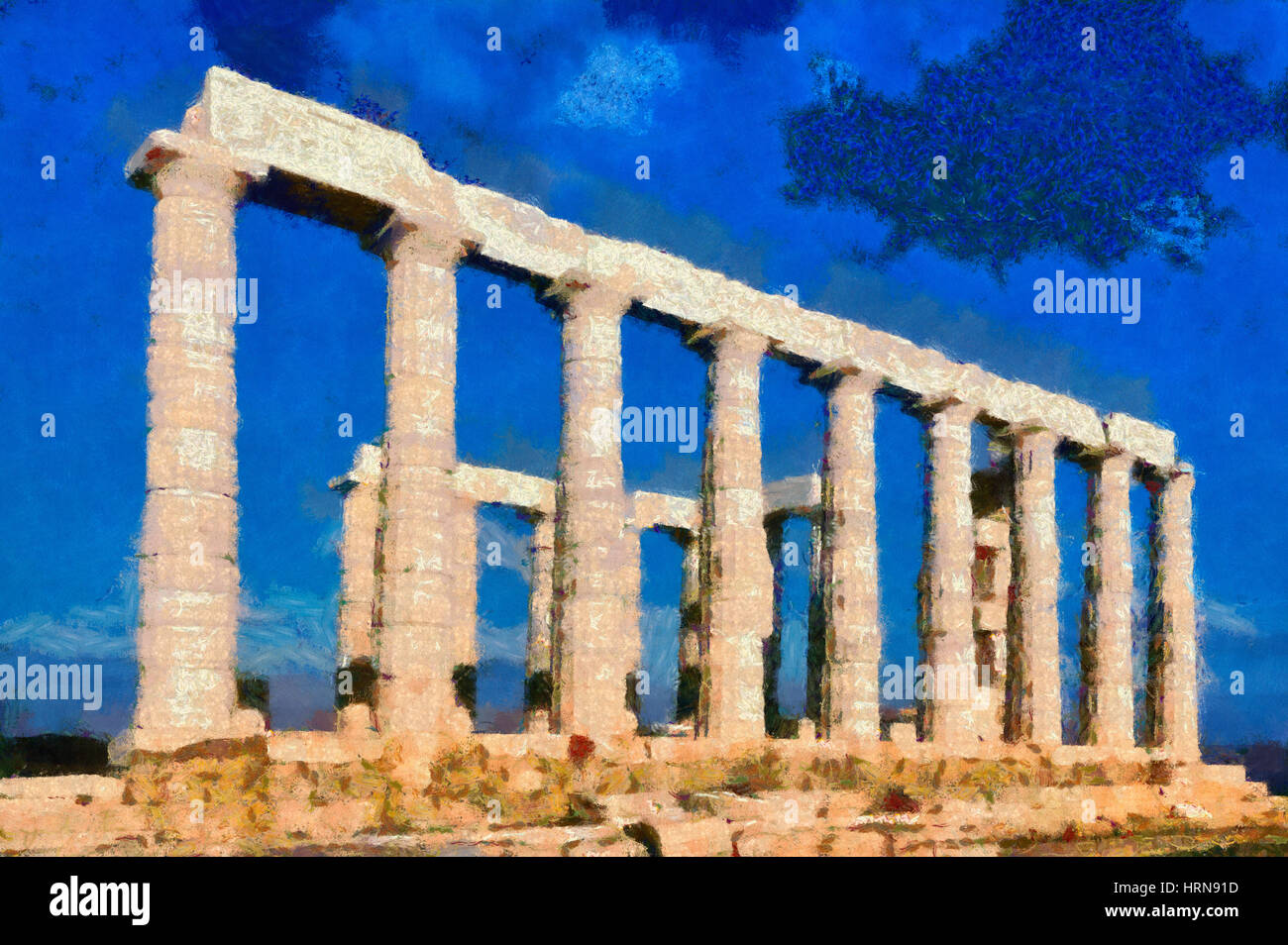Temple of Poseidon in cape Sounio, Greece Stock Photo - Alamy