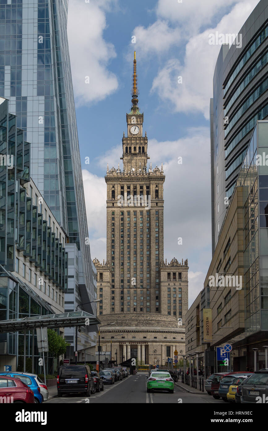 The Palace of Culture and Science in Warsaw, an example of Stalinist architecture Stock Photo