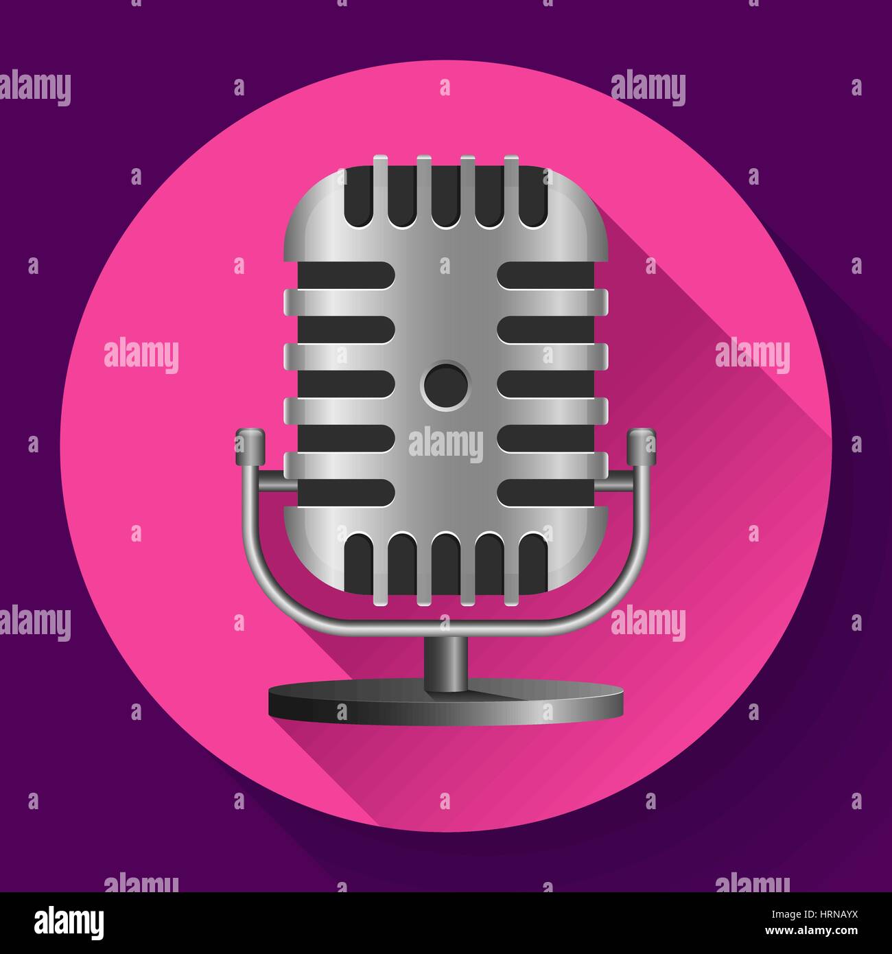 Vintage metal studio microphone icon vector Stock Vector Image & Art ...