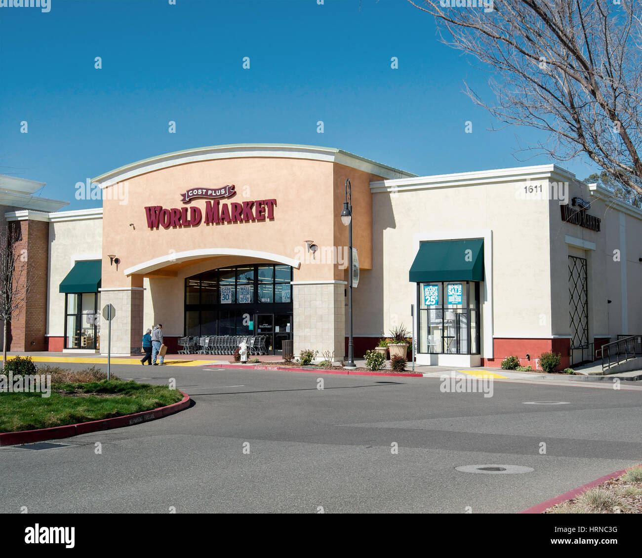 Front lateral view of a Cost Plus World Market store at Nut Tree Plaza