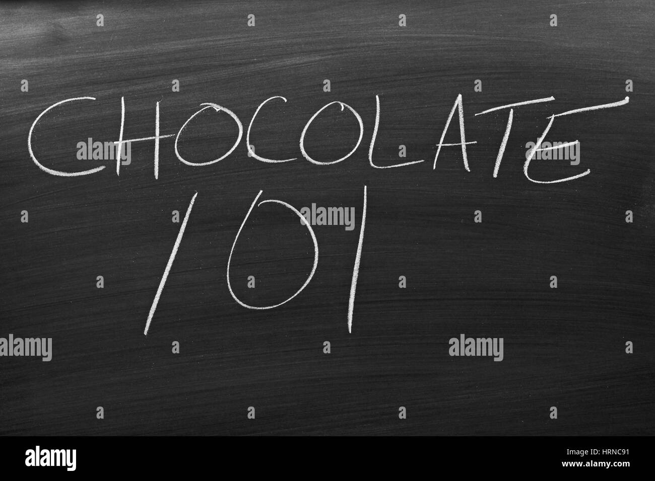 The words "Chocolate 101" on a blackboard in chalk Stock Photo Alamy
