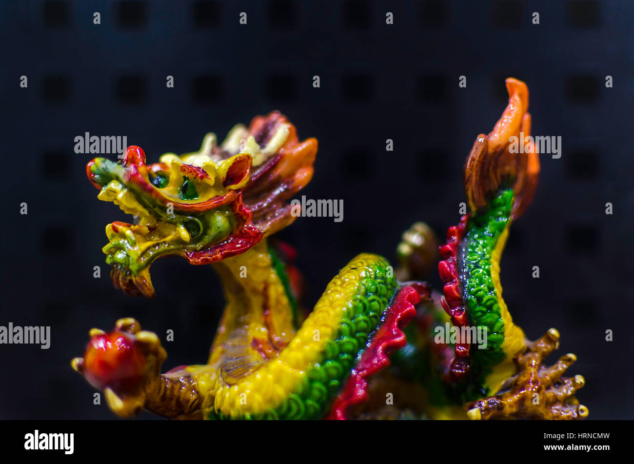 Colorful Ceramic Curio Toy Dragon Stock Photo