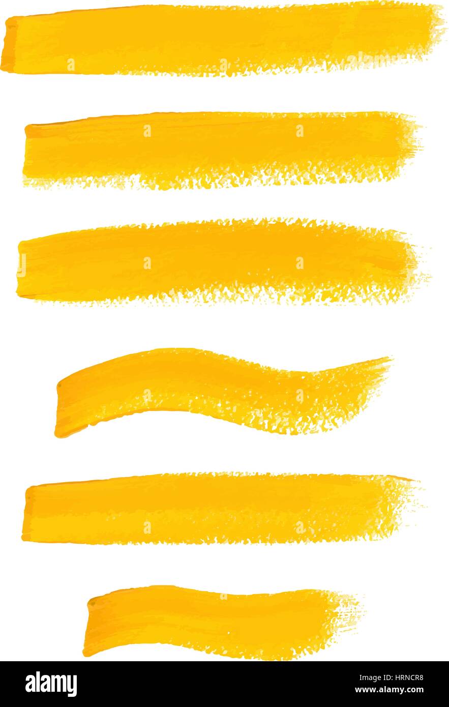 Yellow ink vector brush strokes Stock Vector Image & Art - Alamy